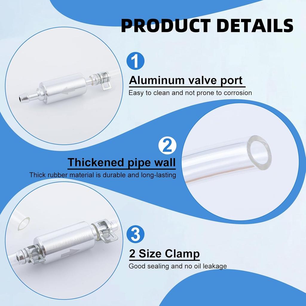2 Pcs Brake Bleeder Hose - One Way Check Valve Tube Bleeding Tool Kit For Car Motorcycle Clutch,Universal Brake Fluid Bleeder Kit,Soft Tube With