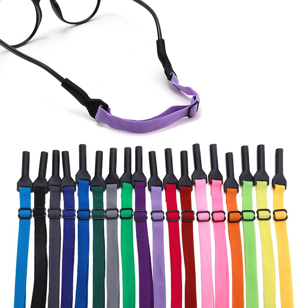2 Stück Brillenkette Verstellbare Größe Elastisches Seil Brillenband Sport Rutschfest und Anti-Fall Fixierer Brillenkordel