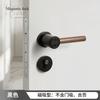 Metal Safety Door Lock Walnut Wood Handle Retro Bedroom Silent Locks Universal Split Locks Indoor Magnetic Lock Door Hardware