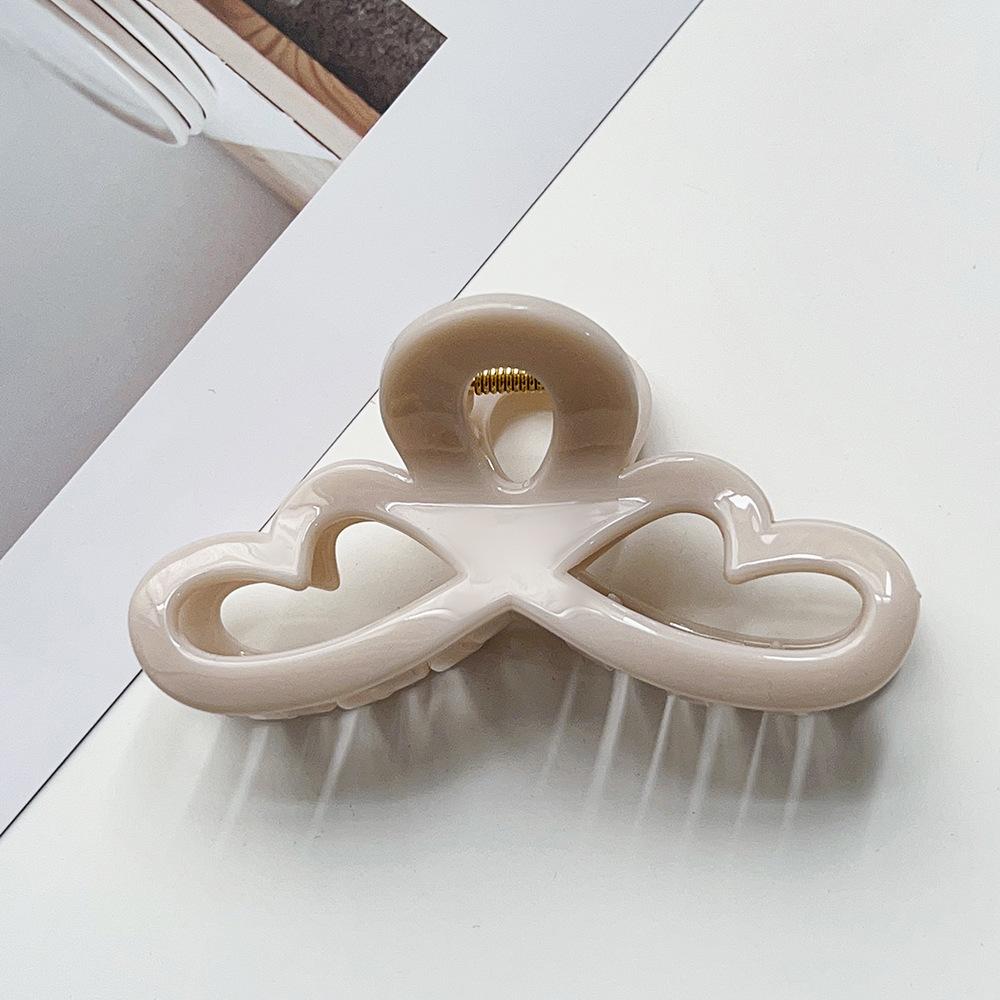 Jelly-colored hollow crescent hairpin PS high-end arc texture shark clip plate hair ponytail grip hair ornament