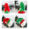Caps of Santa's Assistant Plush Made Red & Green Hats with Curled for Peak Christmas Costume Accessories