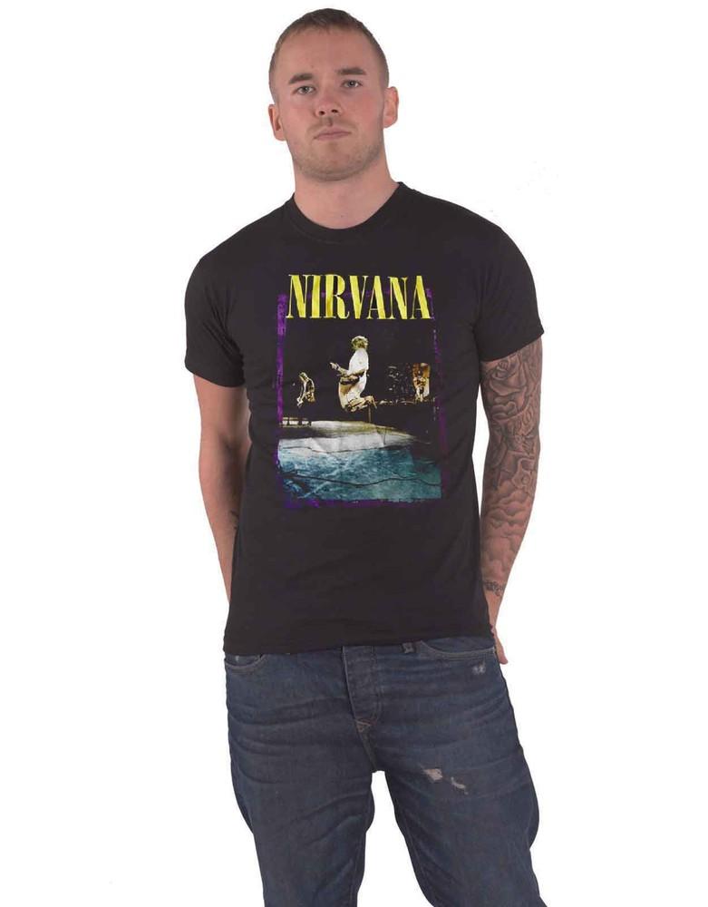 Nirvana T-shirt Stage Jump band logo new Official Mens Black XL