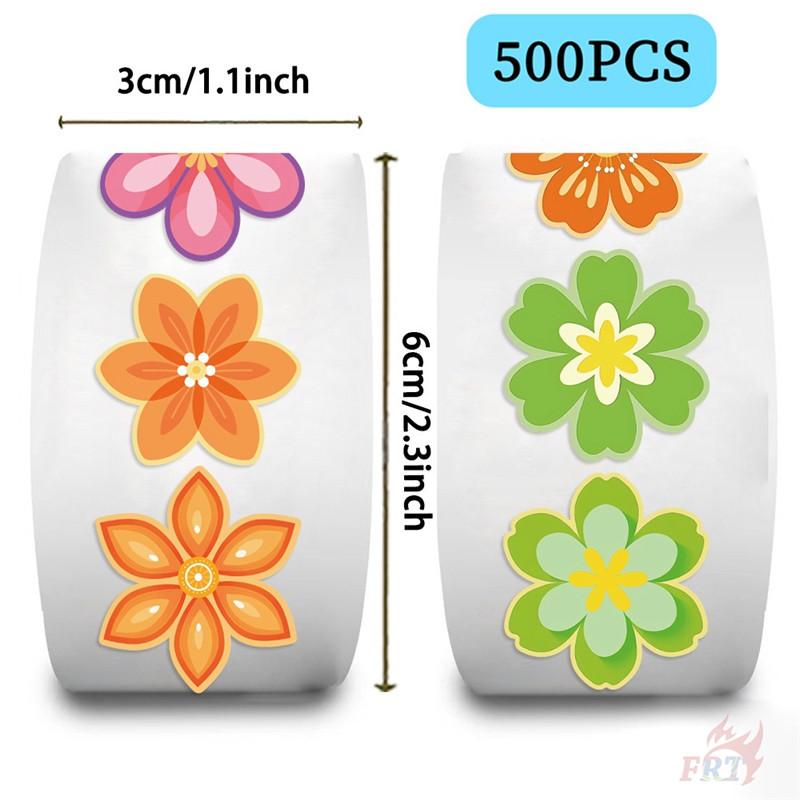 500Pcs/Roll Danish Flowers Art Kids Rewards Stickers - DIY Scrapbooks Album Decor Sealing Label Decals