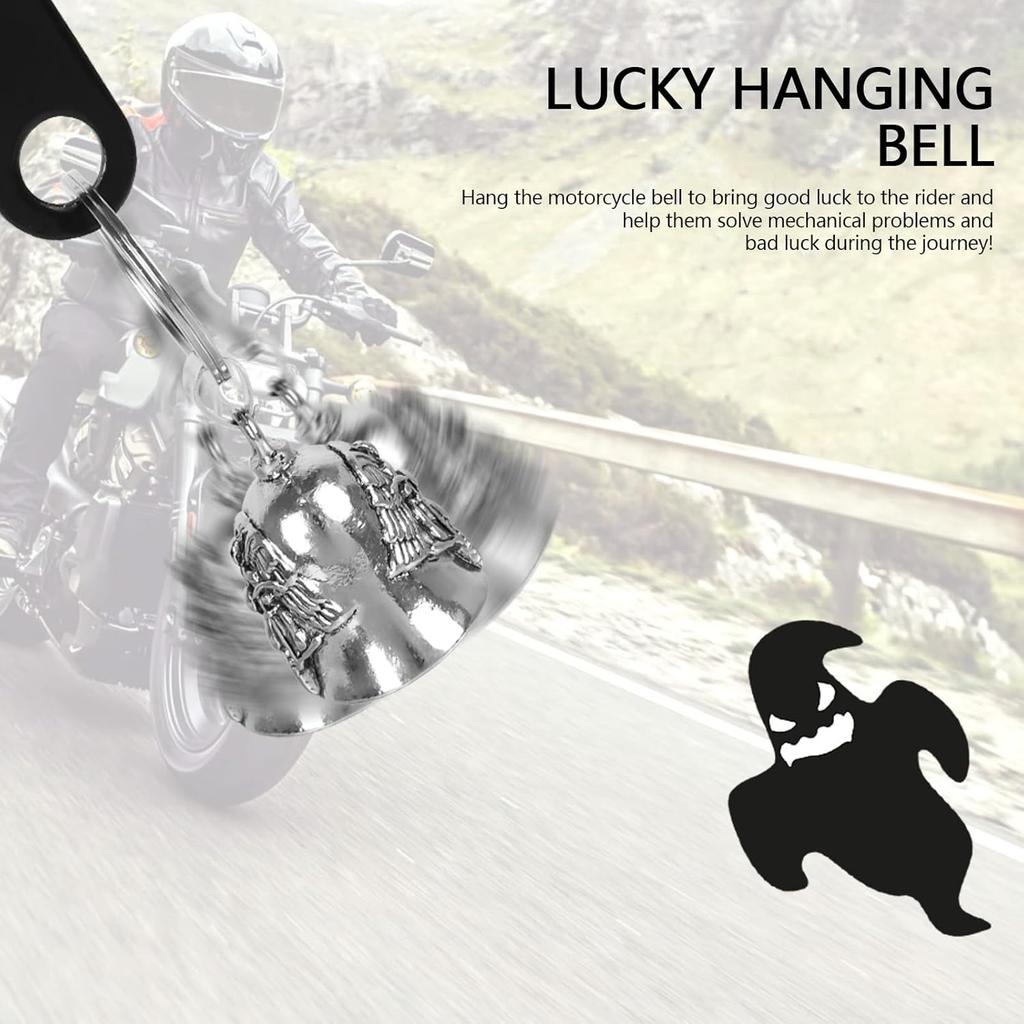 Motorcycle Biker Guardian Luck Riding Bell with Key Chain Ring & Hanger for Bikers Riders, for Men Women Guard Riding Safety