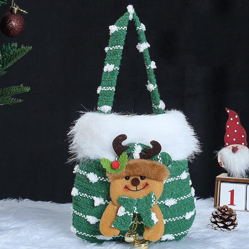 

1 шт. Рождественские украшения, Рождественские подарочные пакеты, Рождественские пакеты для конфет, Рождественские пакеты для яблок, Рождественские сумки-тоут зелёный