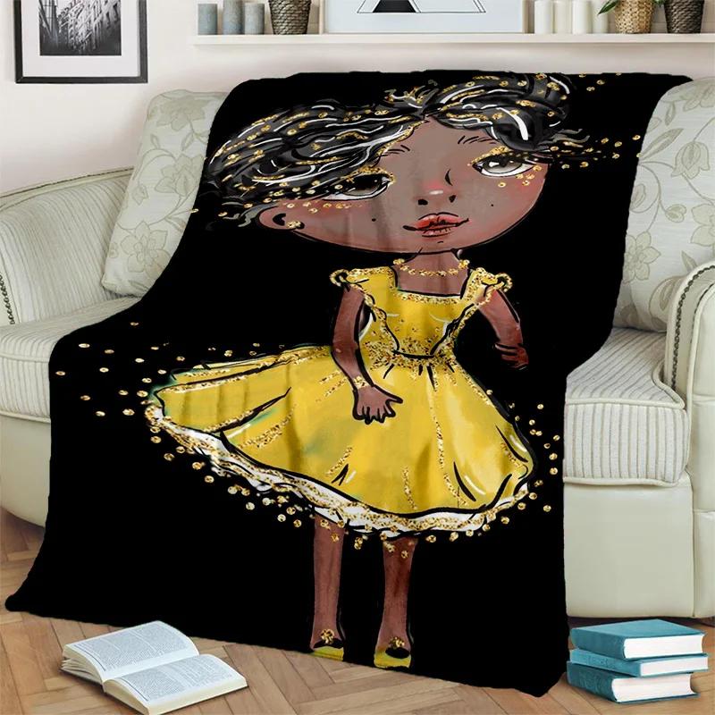 Cute Ballet Girl Ballerina Fairy Cartoon Blanket,soft Throw Blanket for Home Bedroom Bed Sofa Picnic Office Cover Blanket Kids