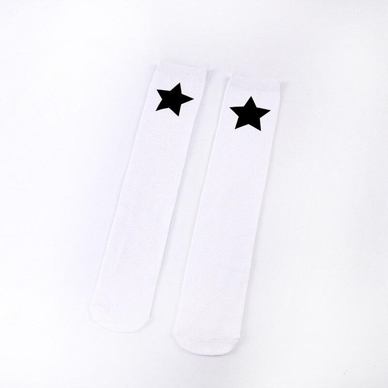 

Новые детские гольфы с любовью, хлопковые длинные носки с пятиконечной звездой на четыре сезона, белые, черные чулки, носки с напуском