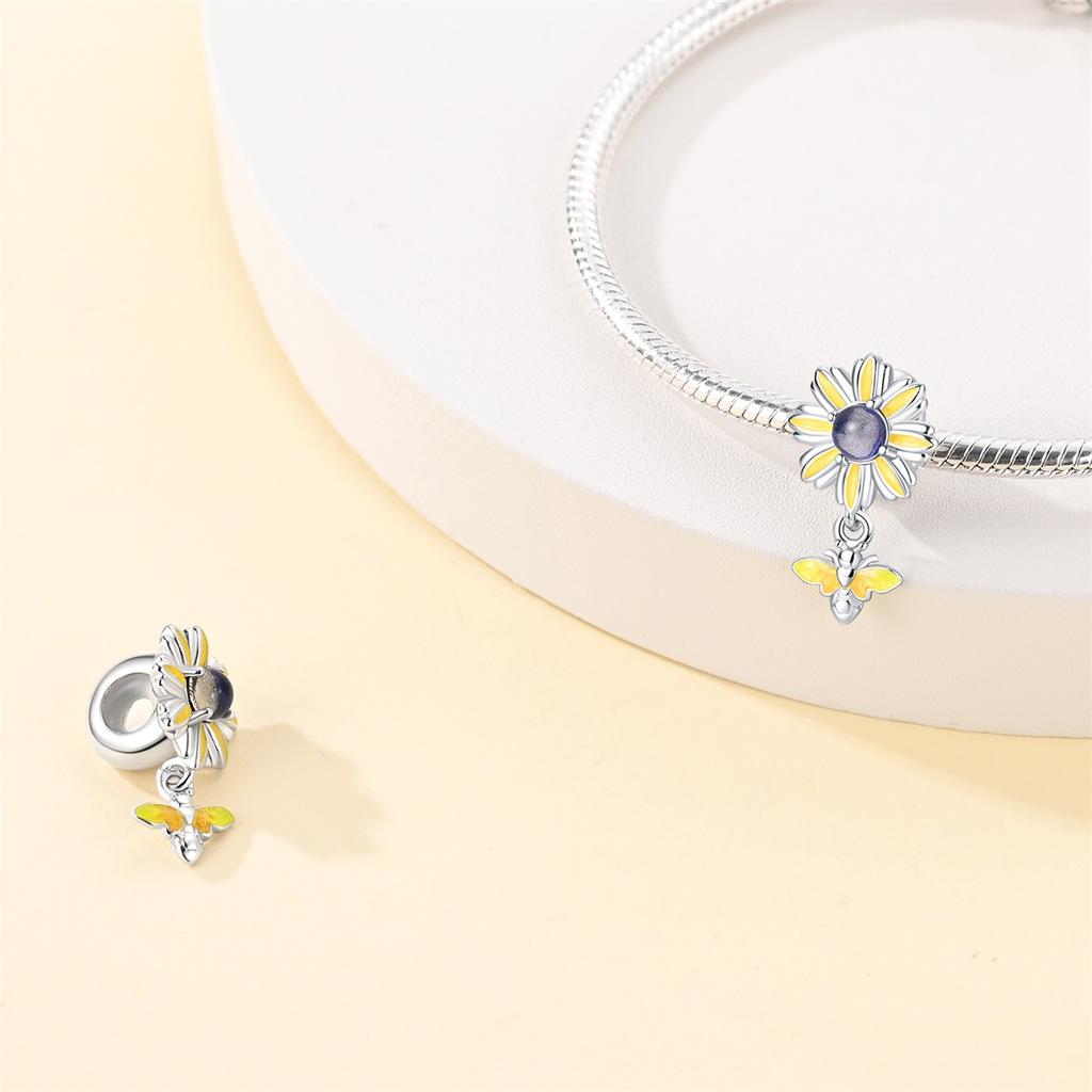 Pendant Charm Bead Copper Gold Blue Tai Chi Beads Fit Original Bracelet For Jewelry Making Valentine'S Day Gift