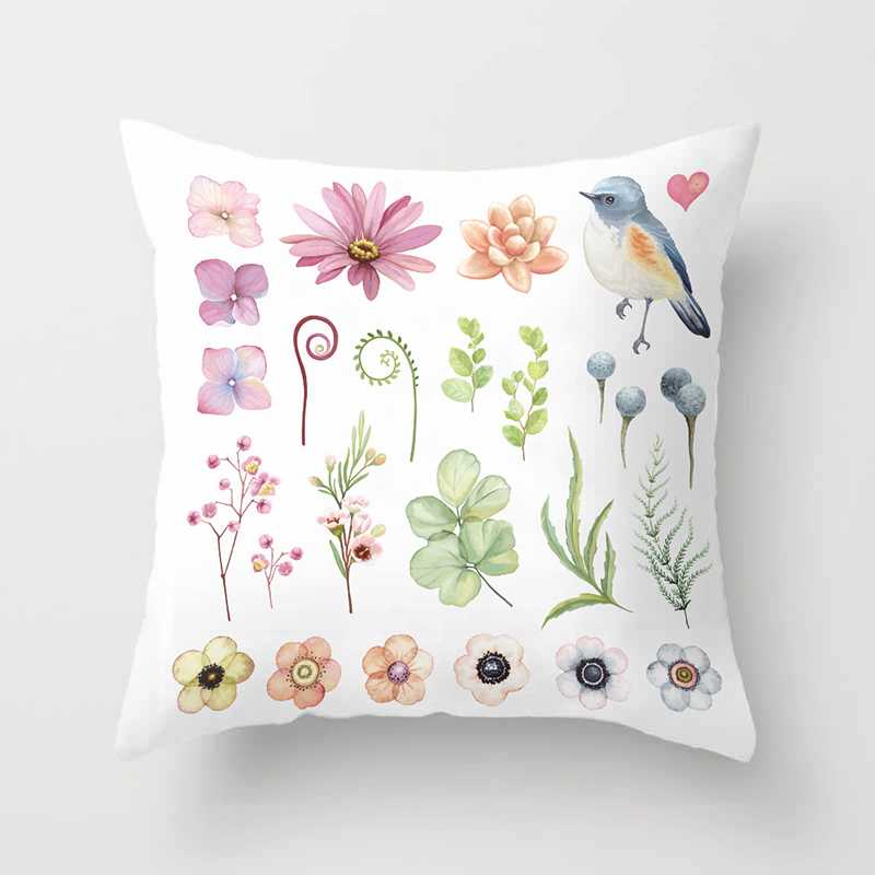 Vogel-Druck, Pfirsichhaut-Kissenbezug, Kissenbezug, Sofa, Zuhause, Schlafzimmer, Dekor, Kissenbezug
