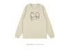 Niche Trend Hand-Painted Cat Print Long Sleeve T-Shirt - Korean Style Autumn/Winter