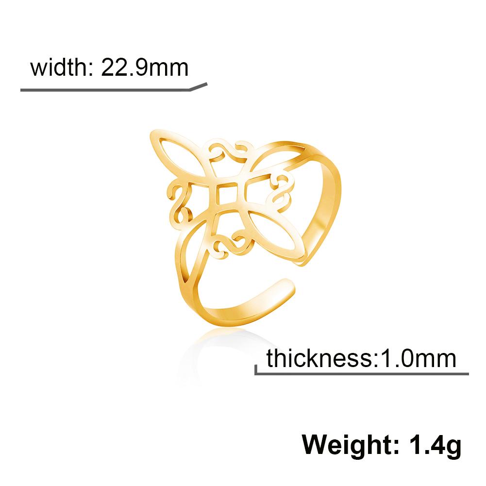 Witch Knot Ring for Women Stainless Steel Adjustable Open Finger Rings New Witchcraft Amulet Jewelry Birthday Gift