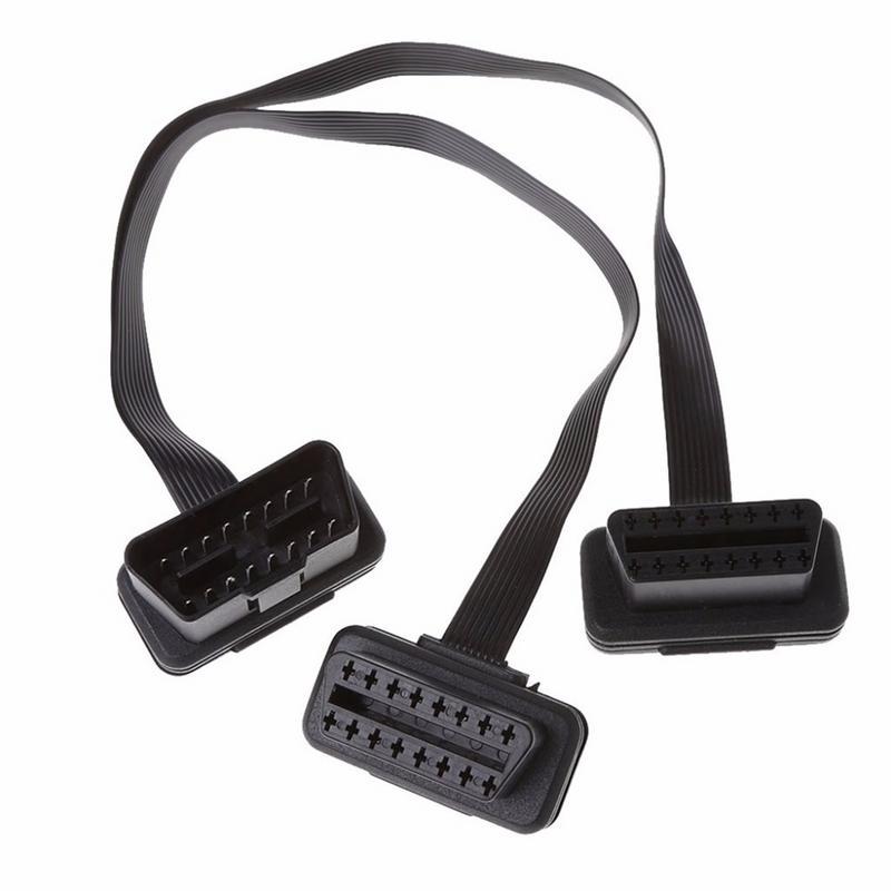 1ft OBD2 OBDII Splitter Extension Cable 16pin Male to Dual Female Y Cable 30cm
