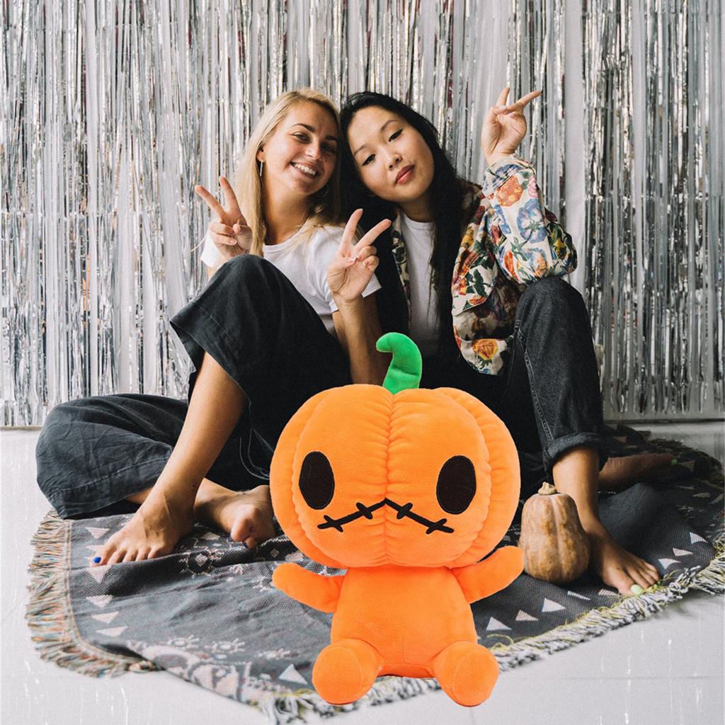 Pumpkin Plush Toy PP Cotton 11.8 Inch Cute Spooky Pumpkin Stuffed Toy for Festival Holiday Home Party Decor Orange