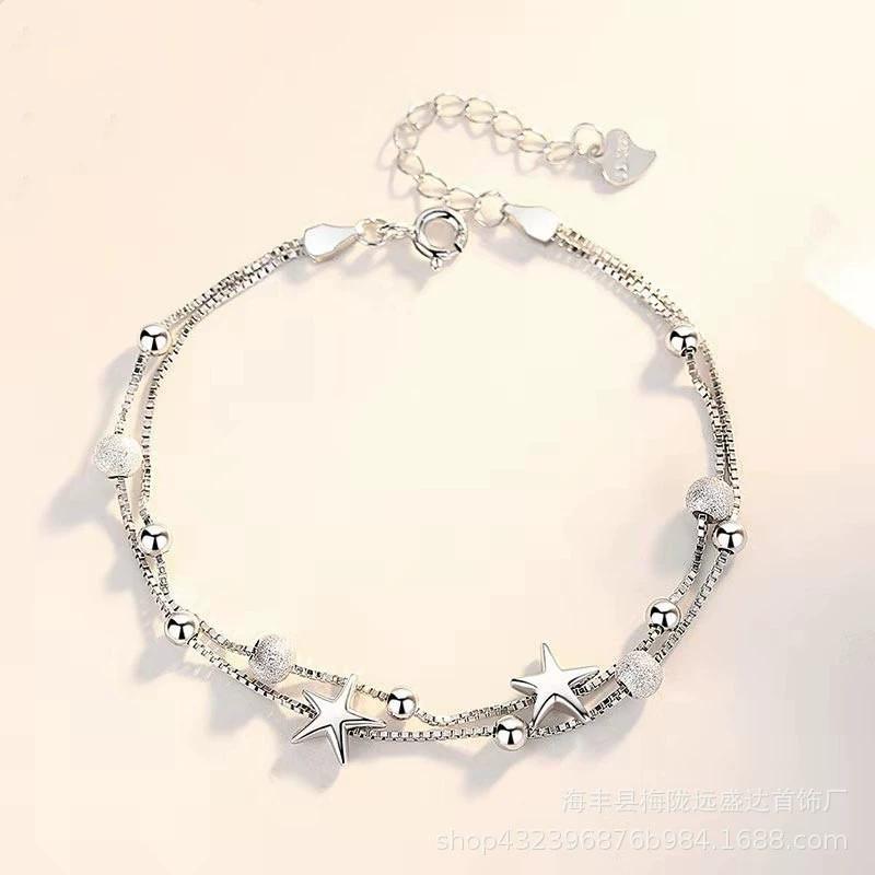 925 Silver Heart Shaped Bracelet For Women Sweet Girl Retro Korean Love Heart Zircon Charm Bracelets Party Jewelry Gift