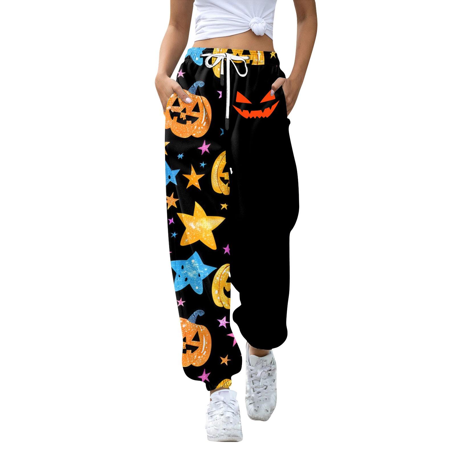 

Жіночі повсякденні модні спортивні штани. Повсякденні штани з принтом на Хелловін M
