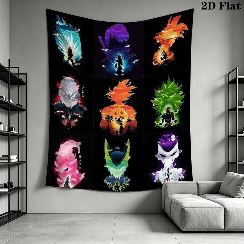 Dragon Ball Wall Tapestry Aesthetic Wall Hanging Printed Fabric Blanket Decorative Tapestries For Bedroom Living Room Home Decor