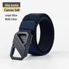 Mling Reversible Canvas Belt with Rotating Buckle