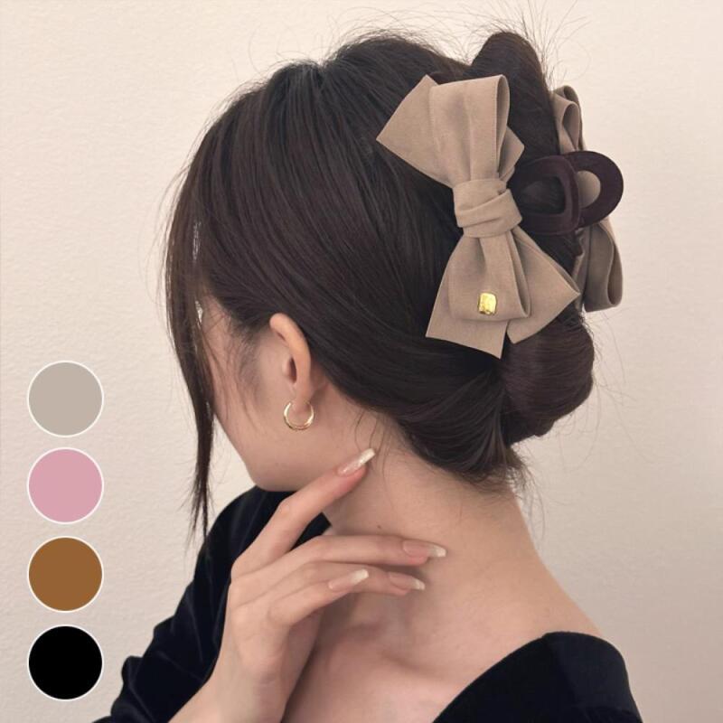 Women s Ribbon Point Updo Hair Clip A33215_Mocha
