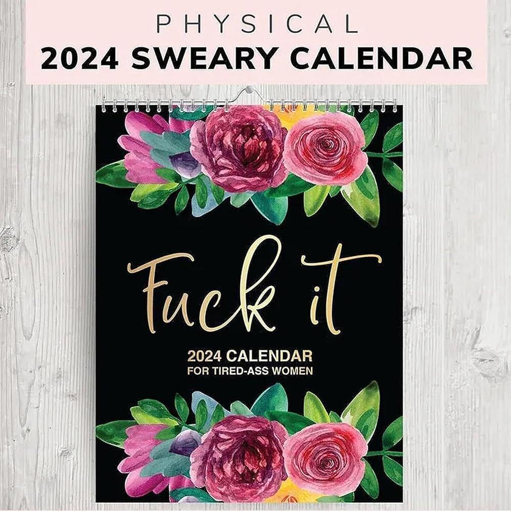 2024 Calendar For Tired-Ass Women,Wall Hanging Planners for Office,Funny Gifts