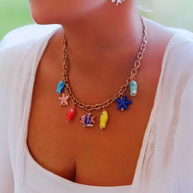 Elegant Aquatics Jewelry Designs Offering Comfortable Wear Fish Charm Necklace for Special Occasions