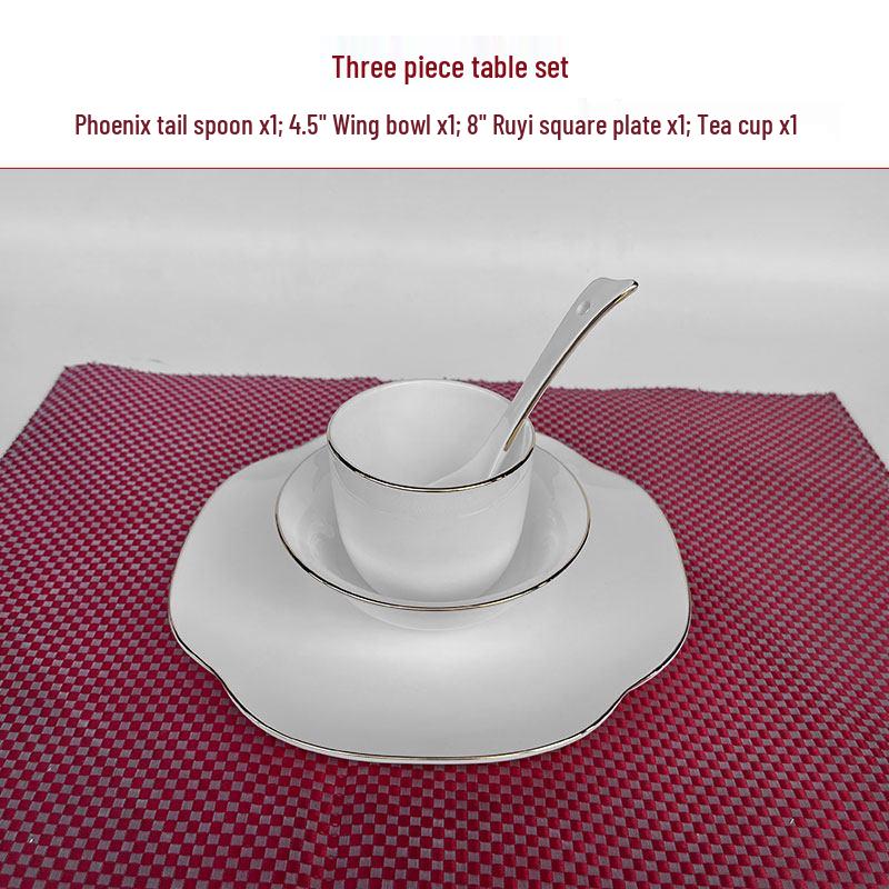 Luxurious Gold Rimmed Bone China Table Setting for Upscale Hotels and Private Clubs