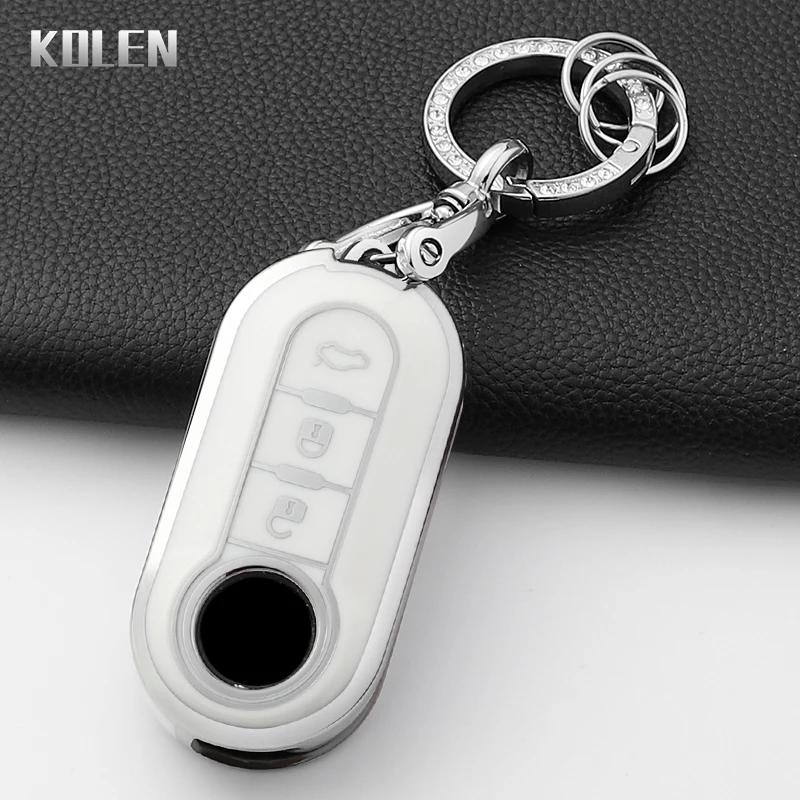 Fashion Tpu Car Key Case Cover For Fiat 500 Ducato Panda 500L Punto Lancia Musa For Citroen Jumper For Peugeot Boxer Keychain