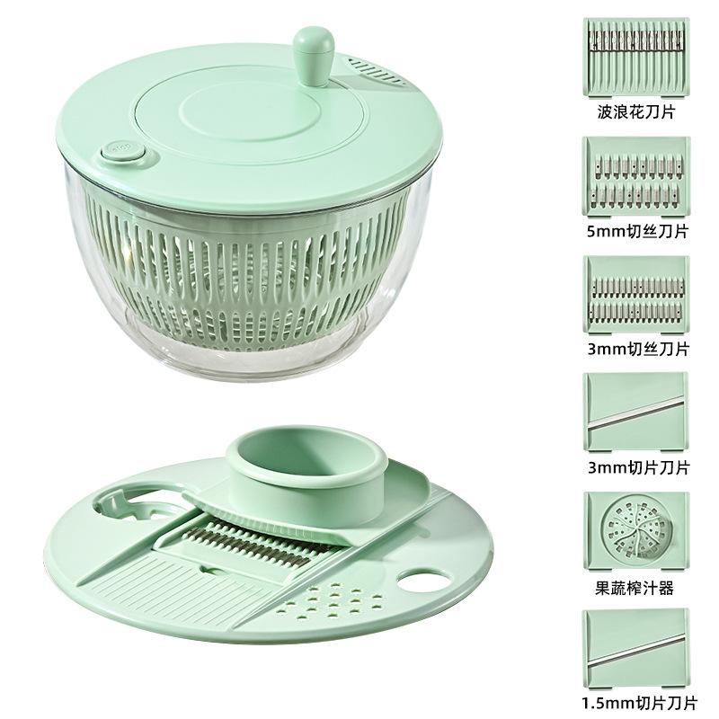 Multifunctional vegetable salad dehydrator vegetable cutter household fruit water dumper cucumber potato shredding slices dryer