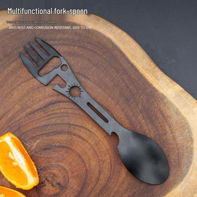 Multifunctioneel Buitengereedschap: Moersleutel, Fles-/Blikopener, Vork- & Lepelset