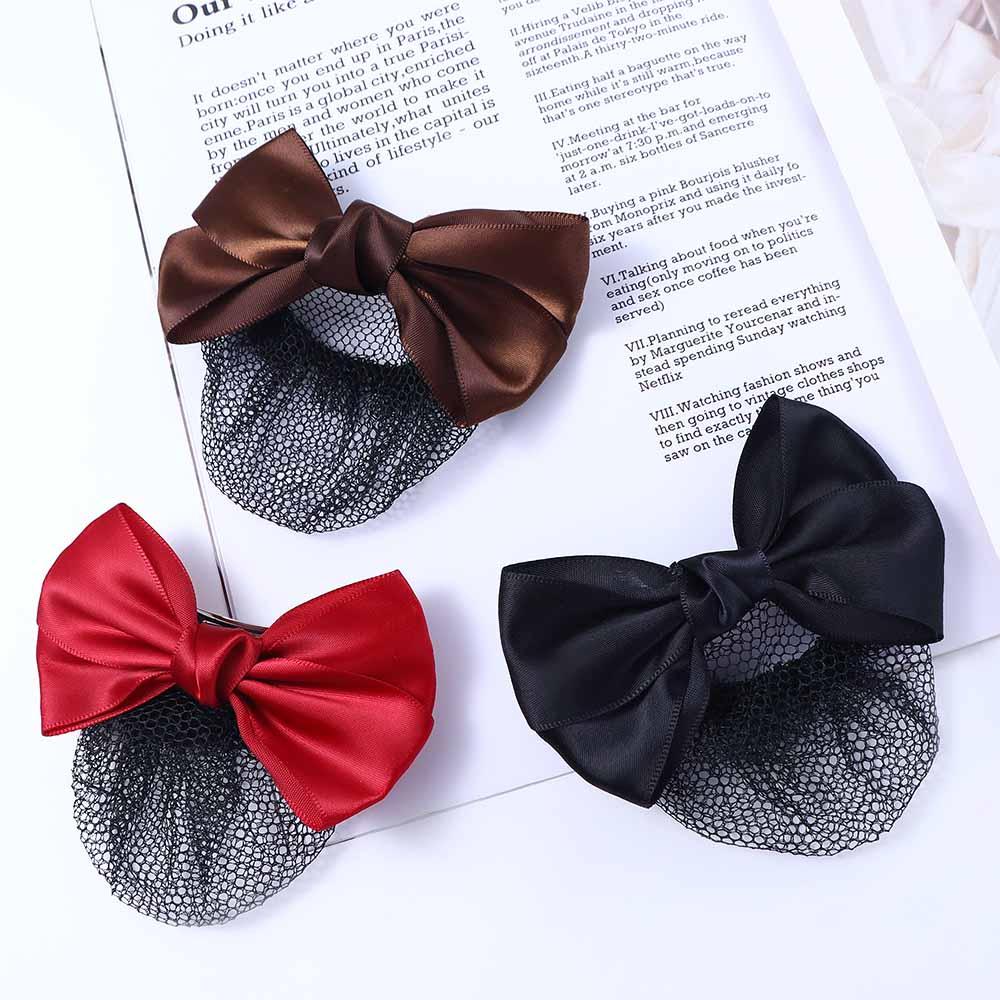 Headwear Satin Hair Clip Korean Bun Snood Hairgrips Cover Net Ponytail Clip Women Spring Clips