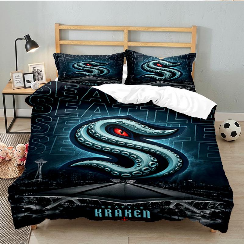 Seattle Kraken Logo 3PCS Bedding set
