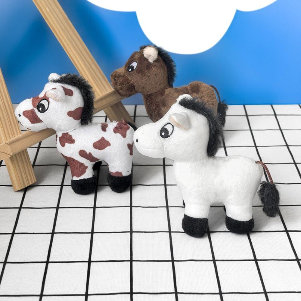 Hanging Decoration Plush Horse Keychain Stuffed Animal Little Horse Keychain  Bag Pendant
