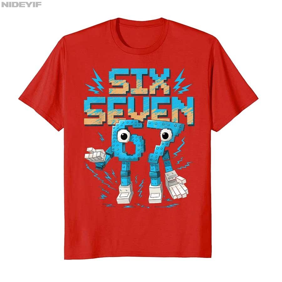 Meme 67 Six Seven 6 7 Italian Brainrot T-shirt For Men Women 100% Cotton T Shirts Short Sleeve Tops 1022-1