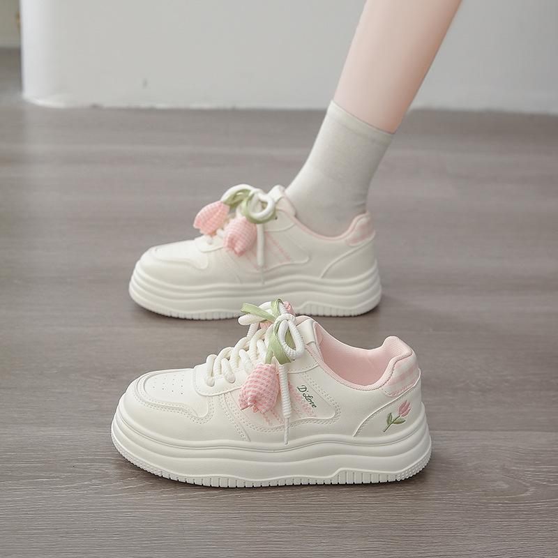 Pinke Plateau-Sneaker für Studentinnen, Sommer, neues Nischendesign, atmungsaktive Sportschuhe