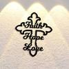 Faith Hope Love Metal Wall Art Plaque Elegant Design Decorative Gift