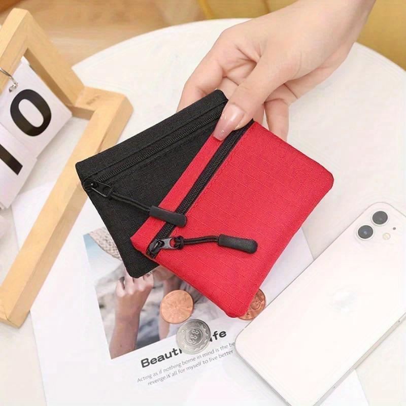 Mini Coin Purse Simple Zipper Storage Pouch Money Pocket Solid Color Coin Key Bag Women Men Cute Wallet Mini Purse