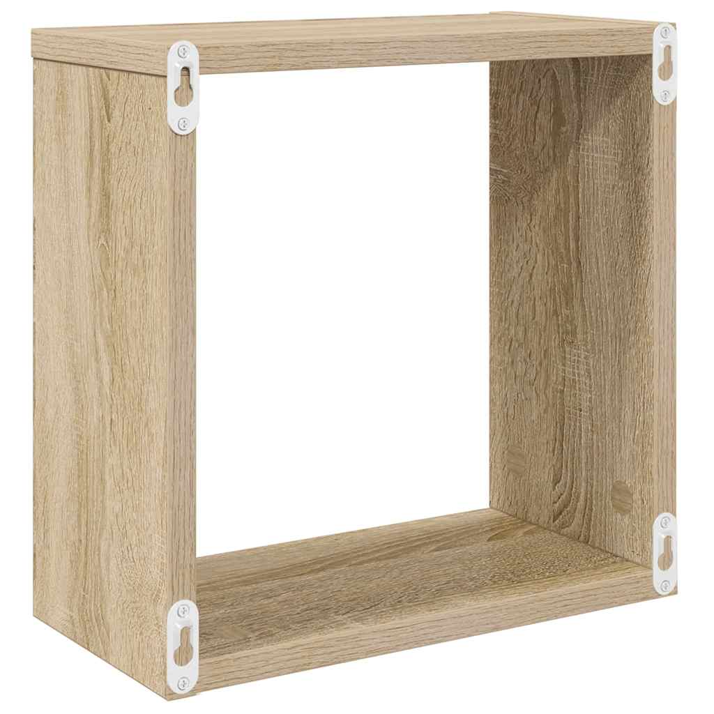 Vidaxl Półki Ścienne Kostki, 2 Szt., Dąb Sonoma, 30X15X30 Cm