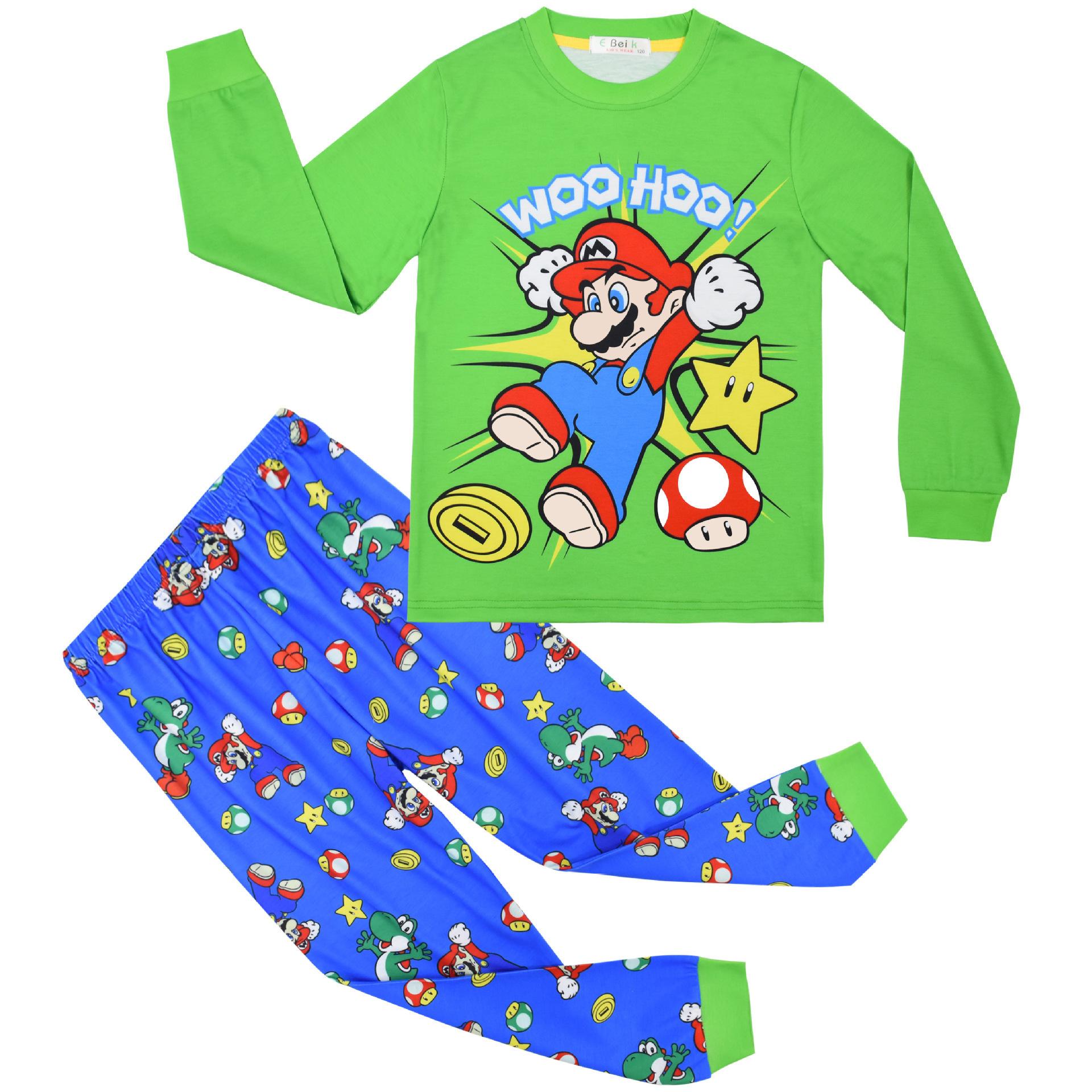 Animated Cartoon Digital Printing Children S Loungewear Long-Sleeved Pajamas Set 6073 100