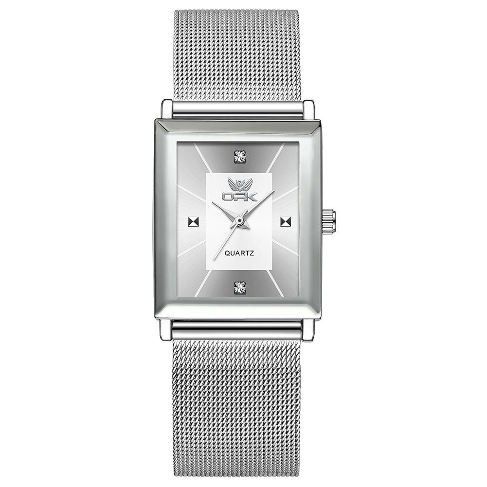OPK Brand Watch Square Men's Stainless Steel/Mesh Belt Watch Business Quartz Waterproof Men's Watch