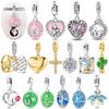 925 Silver Originale Charms Bead Pendent Family Friendship Love for Mom Cross Heart Charms Fit Bracelets Women Jewelry