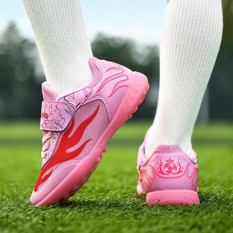 Çocuk Futbol Ayakkabıları Profesyonel Futbol Suni Çim Ayakkabıları Çocuk İçin Nefes Alabilir Futsal Antrenman Ayakkabıları Futbol Çocuk Kız Boyut 29-39