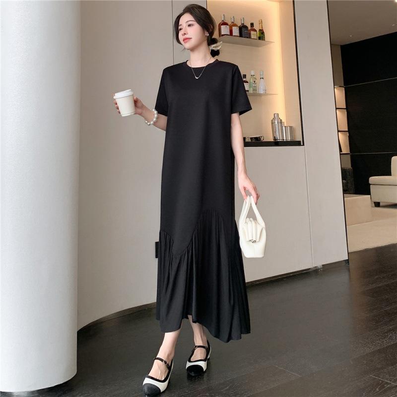 

Летнее длинное женское платье больших размеров, свободные платья с нестандартным темпераментом 3XL чёрный