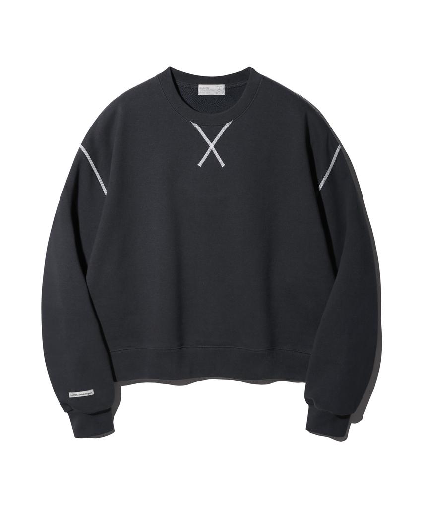 BAKKEN Basic Stitch Point Sweatshirt Bk5960_Charcoal