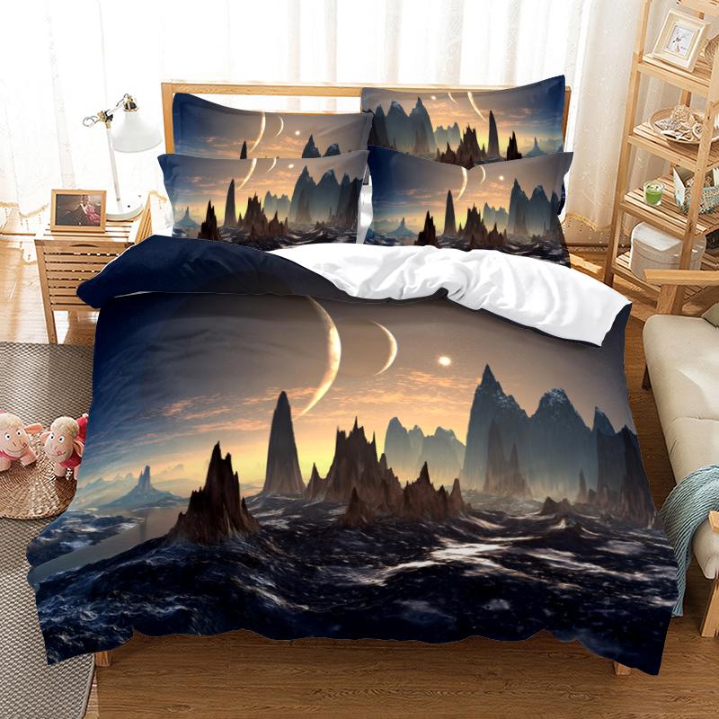 3D Digital Printing Bedding Set Quilt Cover and Pillowcase Single Double Bed Full Size Bedroom Bedding Home Decoration
