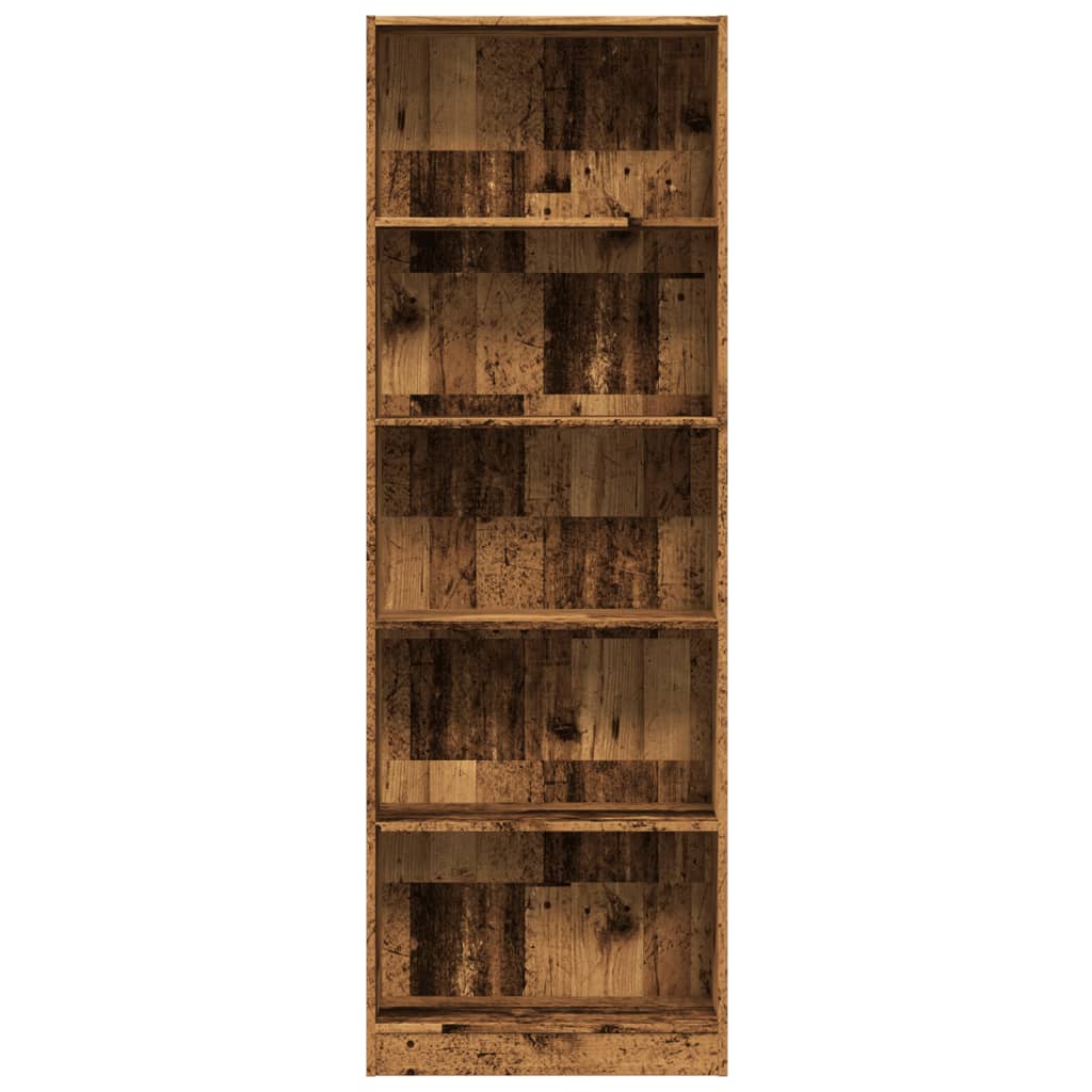 Bookshelf Reclaimed Wood Look 60x24x176 cm Engineered Wood