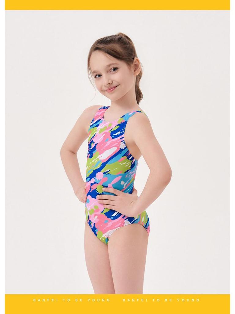 Girls' Anti-Chlorine One-Piece Swimwear for Teens - Ideal for Swim Training