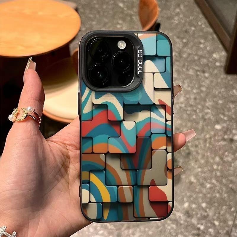 Tetris is suitable for iPhone15 mobile phone case, Apple 16 advanced 14plus three-dimensional 13 anti-drop 17 new models.