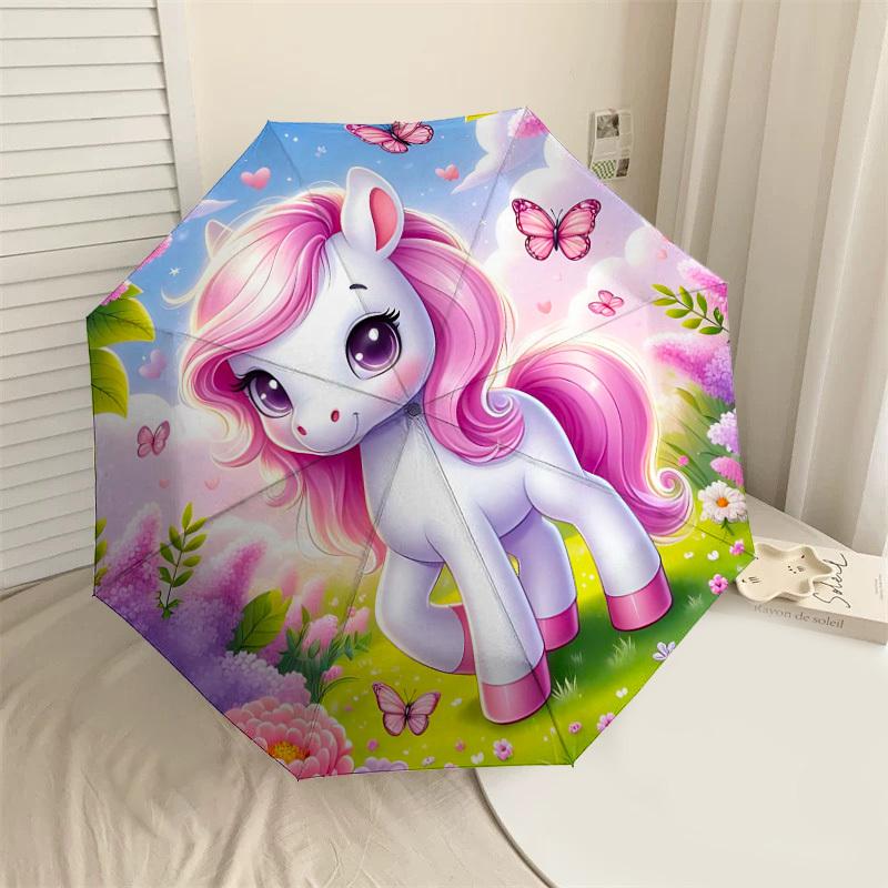 

1PC Unicorn Fantasy Umbrella-8-Rib Reinforced Portable Folding Travel Suitable for All Seasons Outdoor Daily Use-J320