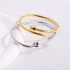 Fashionable, Classic and Versatile Titanium Steel Ball Nail Bracelet, High-end Open Bracelet