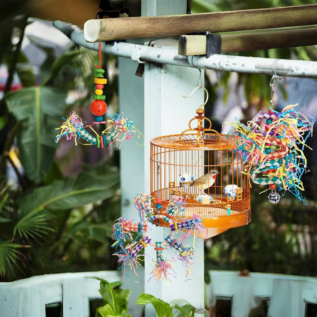 Schredder Vogelspielzeug 5 Stück Kauspielzeug für Vögel Papagei Schredderbedarf Wellensittich Trainingswerkzeug für Sittich Conure