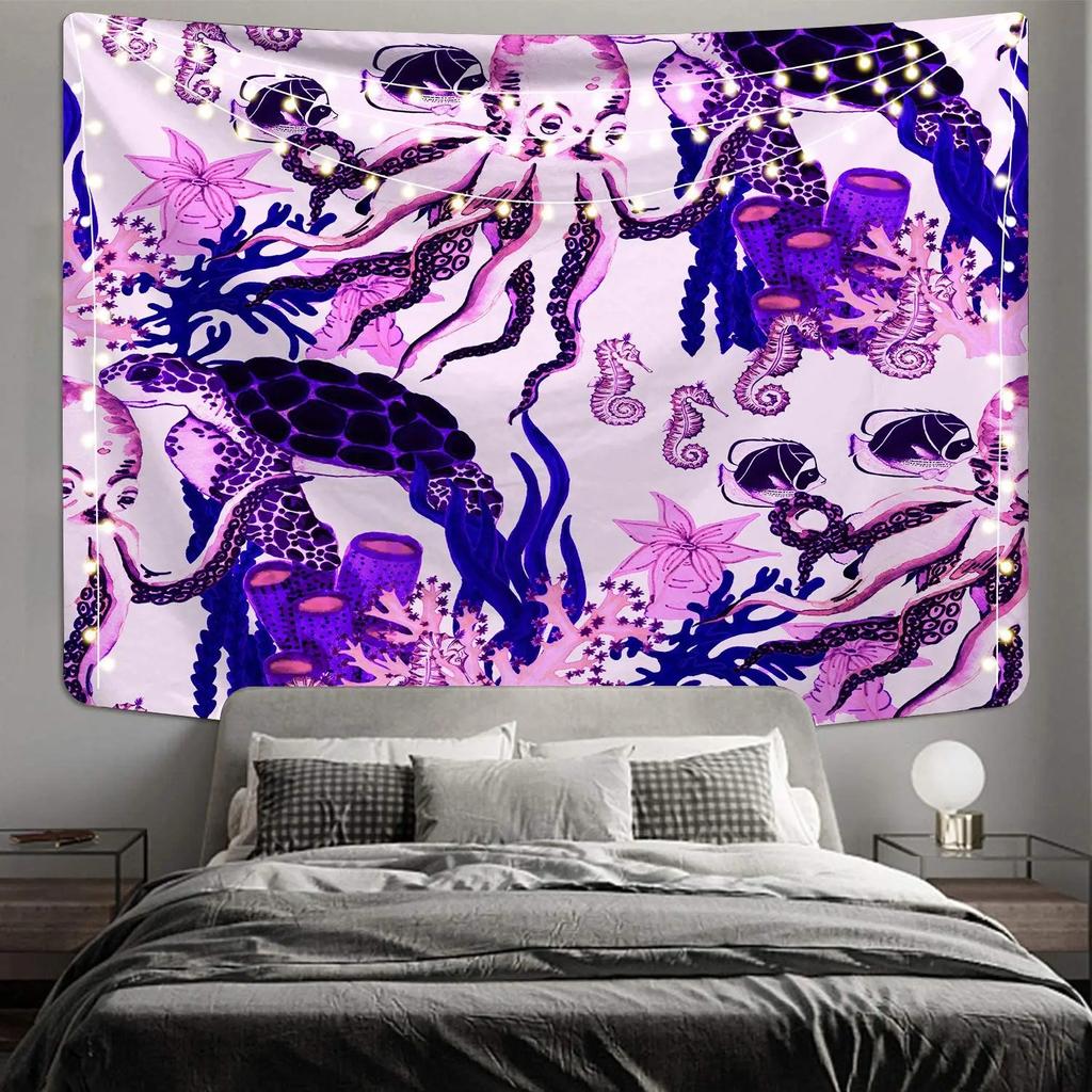Psychedelic Ocean Octopus Decorative Tapestry Home Wall Decor Office Living Room Tapestry